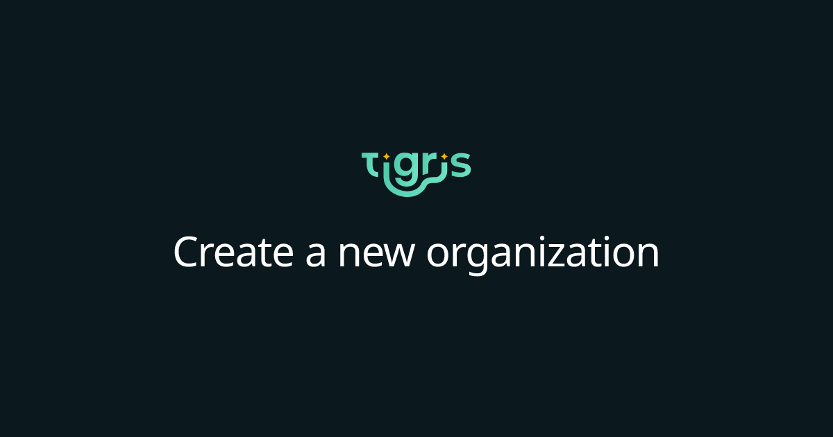 Create a new organization | Tigris Object Storage Documentation