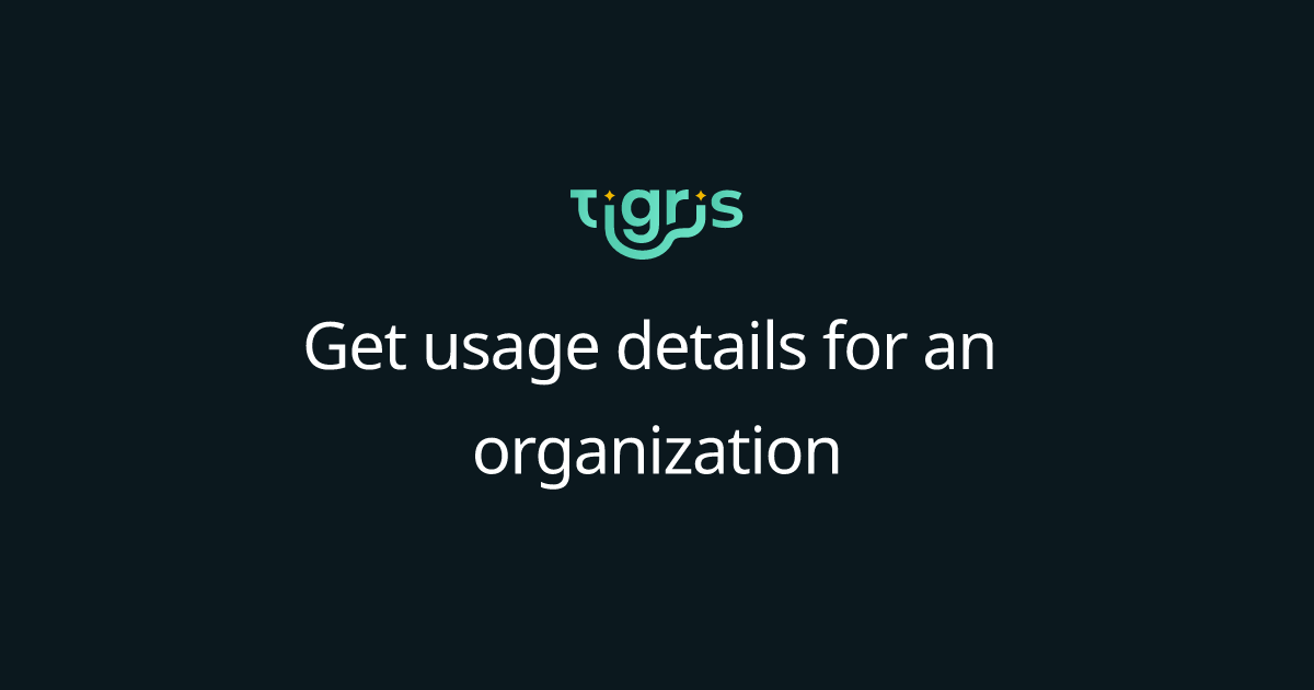 Get usage details for an organization | Tigris Object Storage Documentation