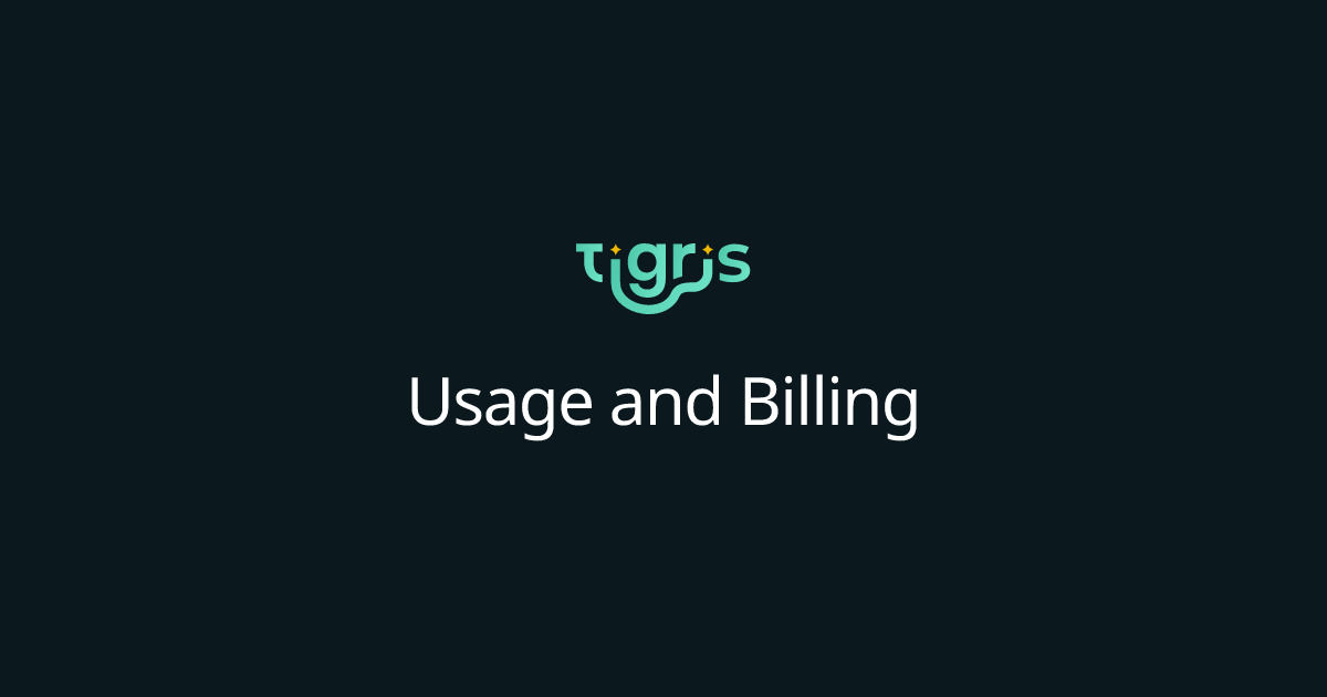 Usage and Billing | Tigris Object Storage Documentation