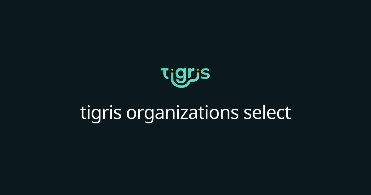 tigris organizations select | Tigris Object Storage Documentation